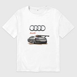 Футболка оверсайз мужская Audi Racing team, цвет: белый