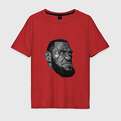 Футболка оверсайз мужская Angry LeBron, цвет: красный