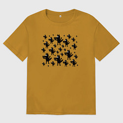 Футболка оверсайз мужская Много Волков, цвет: горчичный