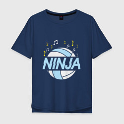 Футболка оверсайз мужская Volleyball Ninja, цвет: тёмно-синий