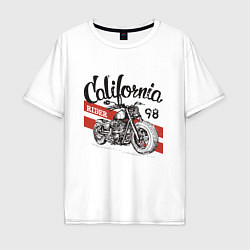 Футболка оверсайз мужская California Rider Motorcycle Races, цвет: белый