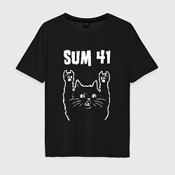 Футболка оверсайз мужская SUM41 РОК КОТ, цвет: черный