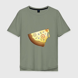 Мужская футболка оверсайз Пицца в стиле стимпанк