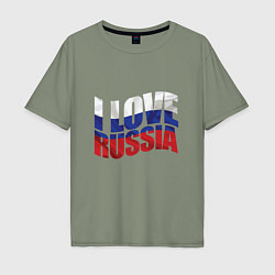 Мужская футболка оверсайз Love - Russia