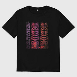 Мужская футболка оверсайз Бег с Лисой в Деревьях