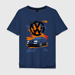 Футболка оверсайз мужская VW Golf 3, цвет: тёмно-синий