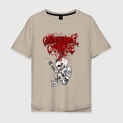 Футболка оверсайз мужская Cannibal Corpse skeleton, цвет: миндальный