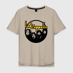 Футболка оверсайз мужская Led Zeppelin Лед Зеппелин, цвет: миндальный