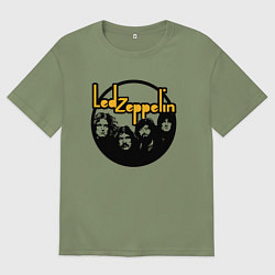 Футболка оверсайз мужская Led Zeppelin Лед Зеппелин, цвет: авокадо