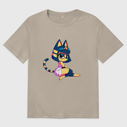 Футболка оверсайз мужская Ankha мумий, цвет: миндальный