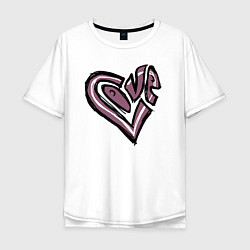 Мужская футболка оверсайз Сердце LOVE рисунок