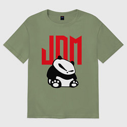Футболка оверсайз мужская JDM Panda Japan Симпатяга, цвет: авокадо