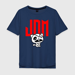 Футболка оверсайз мужская JDM Kitten-Zombie Japan, цвет: тёмно-синий