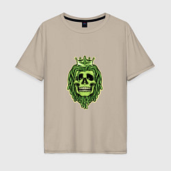 Мужская футболка оверсайз Green Skull