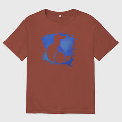 Футболка оверсайз мужская Знак Тзинча пятно, цвет: кирпичный