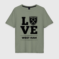 Футболка оверсайз мужская West Ham Love Классика, цвет: авокадо