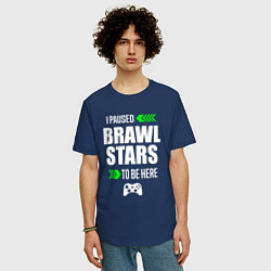 Футболка оверсайз мужская Brawl Stars I Paused, цвет: тёмно-синий — фото 2