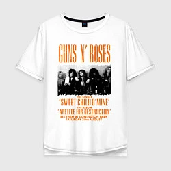 Футболка оверсайз мужская GUNS-N-ROSES АФИША, цвет: белый