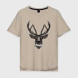Мужская футболка оверсайз Олень в стиле Мандала Mandala Deer