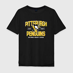 Мужская футболка оверсайз Pittsburgh Penguins Питтсбург Пингвинз