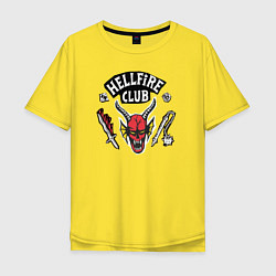 Футболка оверсайз мужская Hellfire Club Sticker Stranger Things 4, цвет: желтый
