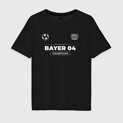 Футболка оверсайз мужская Bayer 04 Форма Чемпионов, цвет: черный