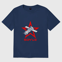Футболка оверсайз мужская Soyuz - Space, цвет: тёмно-синий