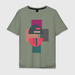 Мужская футболка оверсайз Абстракт геометрические цветные фигуры Abstraction