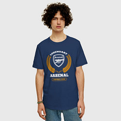 Футболка оверсайз мужская Лого Arsenal и надпись Legendary Football Club, цвет: тёмно-синий — фото 2