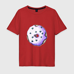 Мужская футболка оверсайз Сиреневый пончик