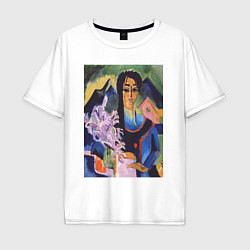 Мужская футболка оверсайз Sunday in the Alps Абстрактный портрет девушки