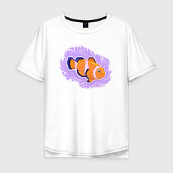 Мужская футболка оверсайз Рыбка клоун Подводный мир
