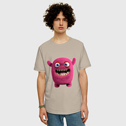 Футболка оверсайз мужская FLUFFY COLORED MONSTER, цвет: миндальный — фото 2