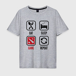 Мужская футболка оверсайз Eat Sleep Dota Repeat