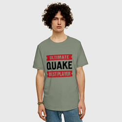 Футболка оверсайз мужская Quake: таблички Ultimate и Best Player, цвет: авокадо — фото 2