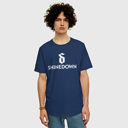 Футболка оверсайз мужская Shinedown логотип с эмблемой, цвет: тёмно-синий — фото 2