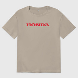 Футболка оверсайз мужская HONDA ХОНДА LOGO спина, цвет: миндальный