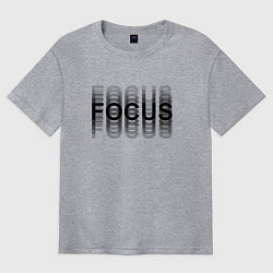 Футболка оверсайз мужская FOCUS: BLACK, цвет: меланж