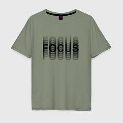 Футболка оверсайз мужская FOCUS: BLACK, цвет: авокадо