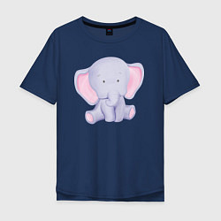 Мужская футболка оверсайз Милый Слонёнок В Предкушении
