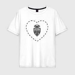 Футболка оверсайз мужская Лого Monaco в сердечке, цвет: белый