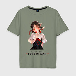 Мужская футболка оверсайз Love is war Госпожа Кагуя Синомия