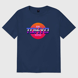 Мужская футболка оверсайз Retrowave Tokyo