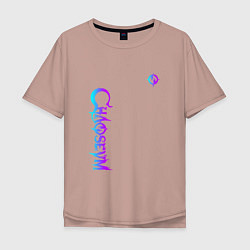 Мужская футболка оверсайз Chaoseum Neon logo