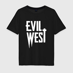 Мужская футболка оверсайз Evil west logo