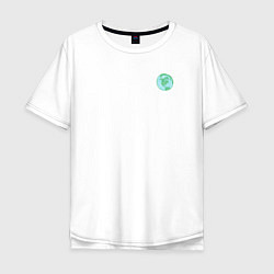 Мужская футболка оверсайз Save the earth эко дизайн карадашом с маленькой пл