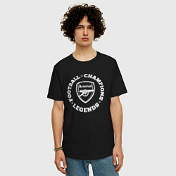 Футболка оверсайз мужская Символ Arsenal и надпись Football Legends and Cham, цвет: черный — фото 2