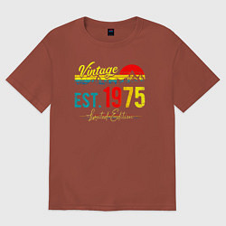 Футболка оверсайз мужская Vintage est 1975 Limited Edition, цвет: кирпичный