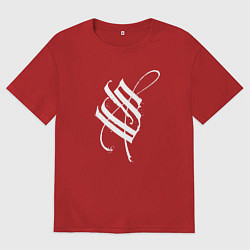 Футболка оверсайз мужская Stigmata эмблема, цвет: красный