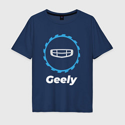 Футболка оверсайз мужская Geely в стиле Top Gear, цвет: тёмно-синий